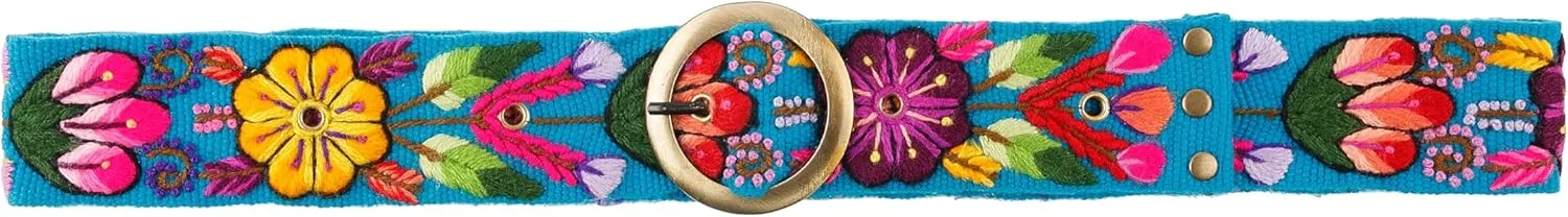 Embroidered Flower Belt for Women - Mexican Style Floral Belt