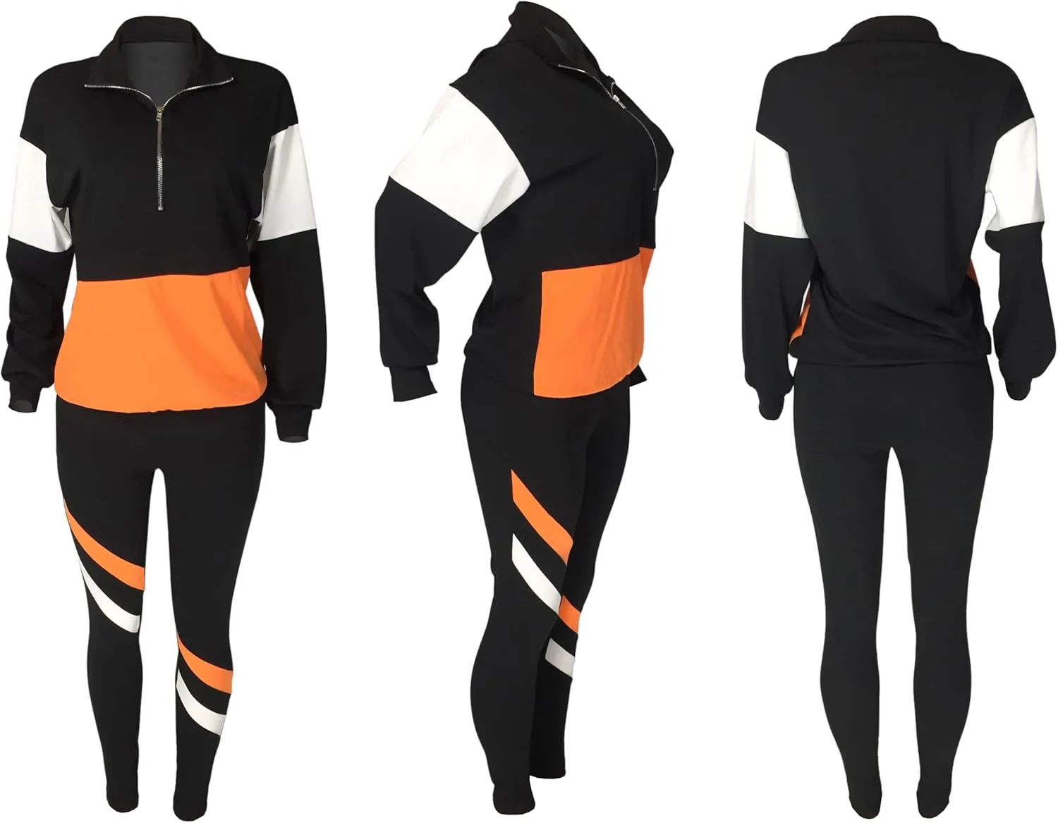 EOSIEDUR Women's Two Piece Outfits Zip Top Jacket and Elastic Waistband Pant Women Sweatsuit Tracksuit Sets