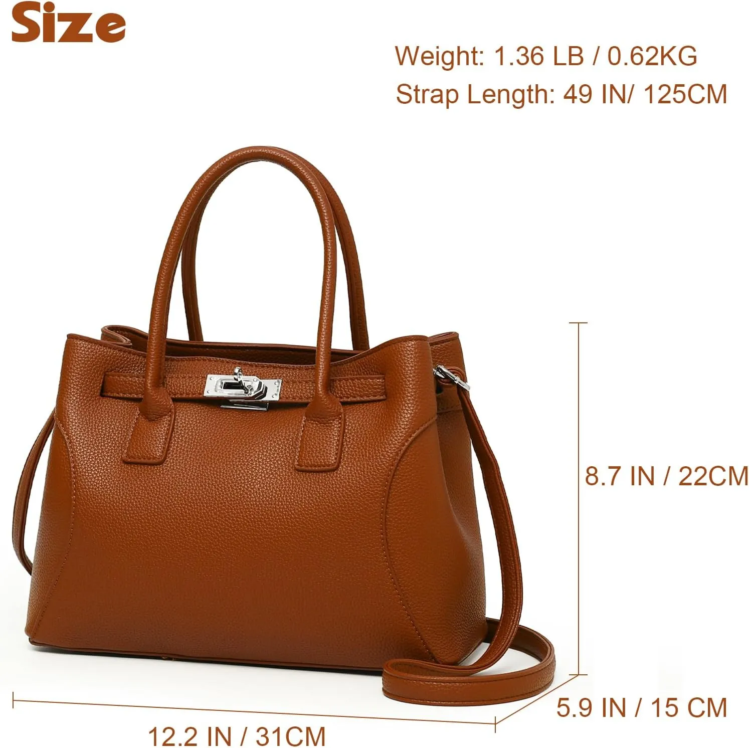 Eslcorri Women Top-Handle Satchel Bag Medium Tote Handbags Trendy Shoulder Purse PU Leather Ladies Crossbody Hobo Pocketbook