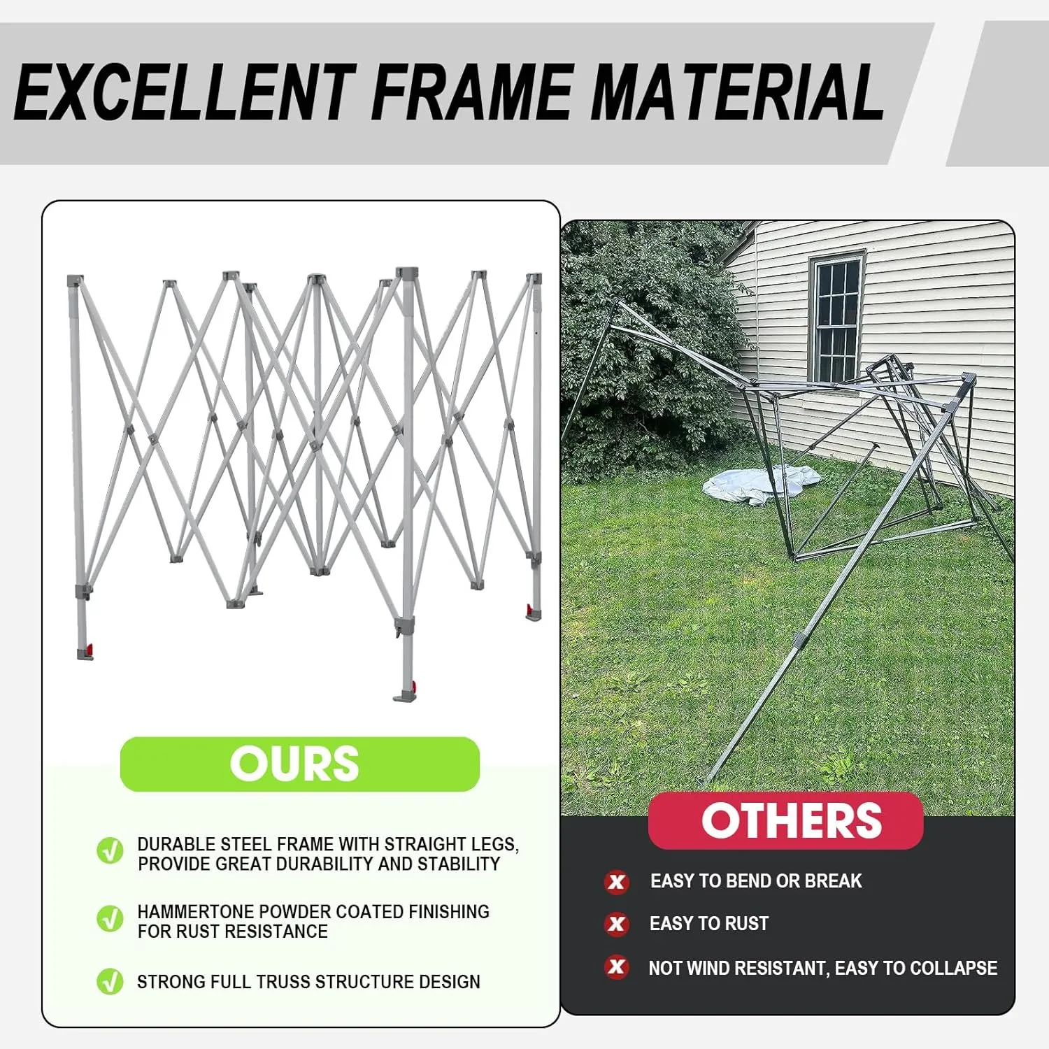 Eurmax USA Standard 10x10ft Patio Pop Up Canopy Tent for Outdoor Events Commercial Instant Canopies with Heavy Duty Roller Bag,Bonus 4 Canopy Sand Bags (White)