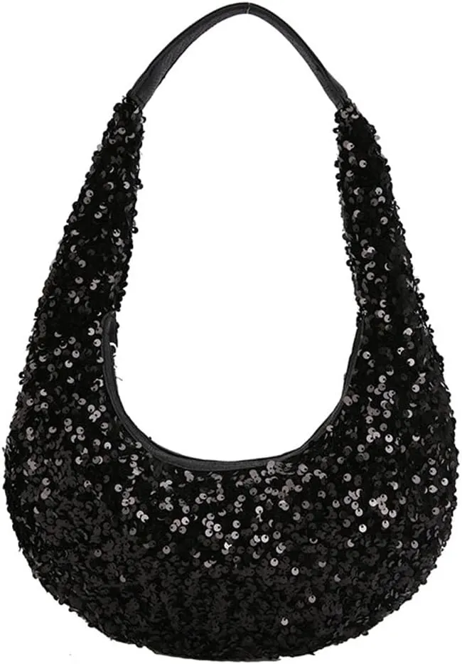 Evening Bags for Women Shiny Tote Hobo Purse Sparkly Satchel Metallic Handbag Clutch Shoulder Bag