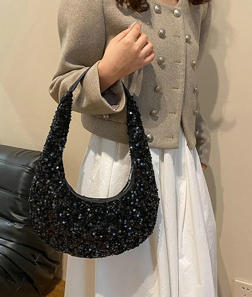 Evening Bags for Women Shiny Tote Hobo Purse Sparkly Satchel Metallic Handbag Clutch Shoulder Bag