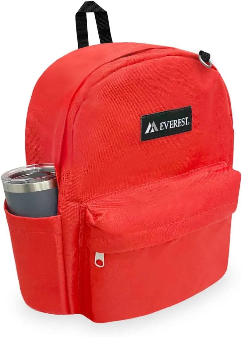 Everest Classic Laptop Backpack W/Side Pocket, Navy, One Size