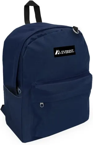 Everest Classic Laptop Backpack W/Side Pocket, Navy, One Size