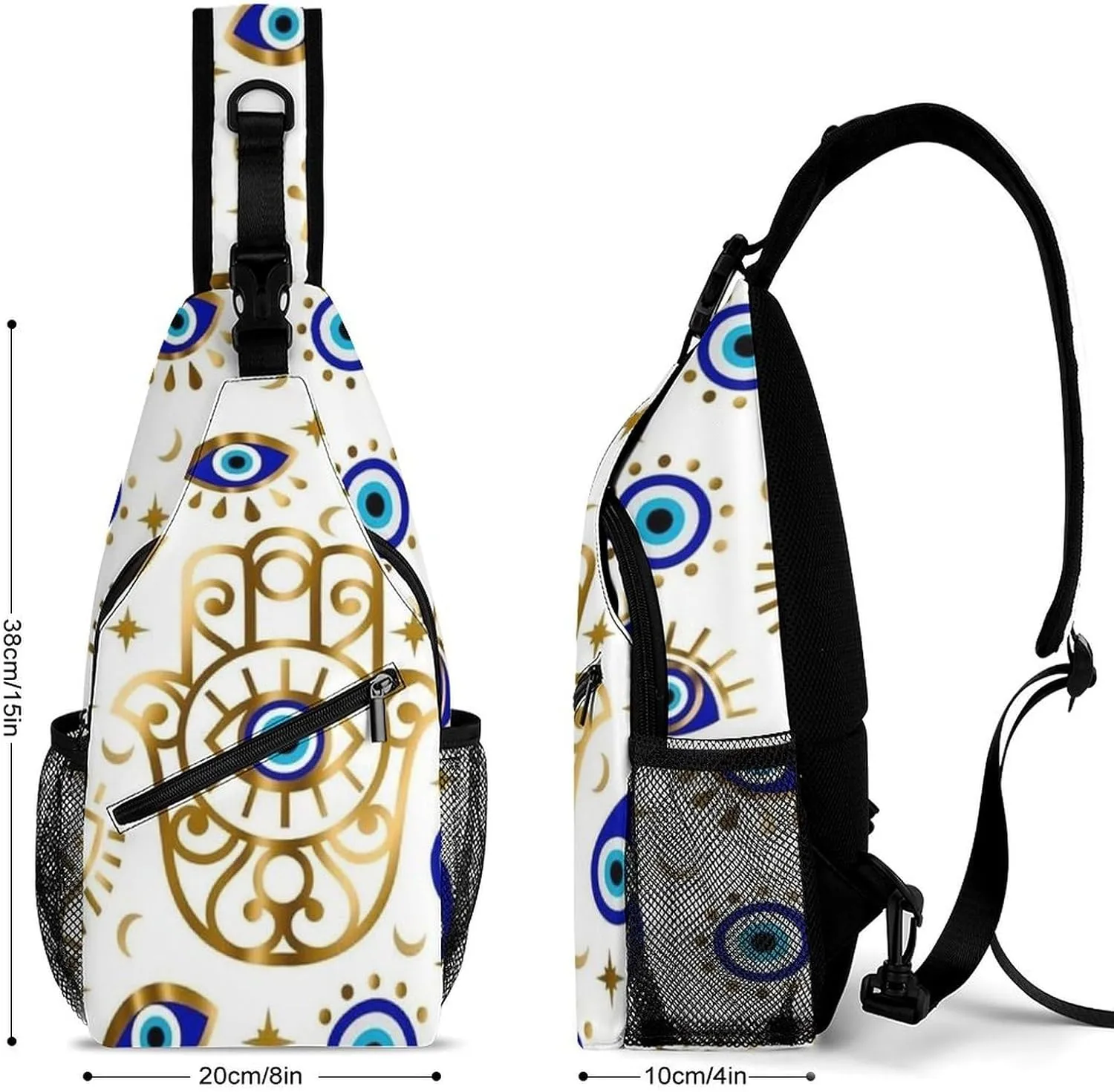 Evil-Eye Sling Backpack Man Women Crossbody Backpack Chest Bag Cycling Daypack Travel Bag Casual Daypacks Leisure Backpacks