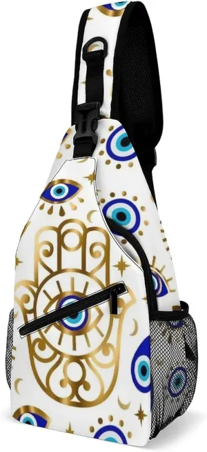 Evil-Eye Sling Backpack Man Women Crossbody Backpack Chest Bag Cycling Daypack Travel Bag Casual Daypacks Leisure Backpacks