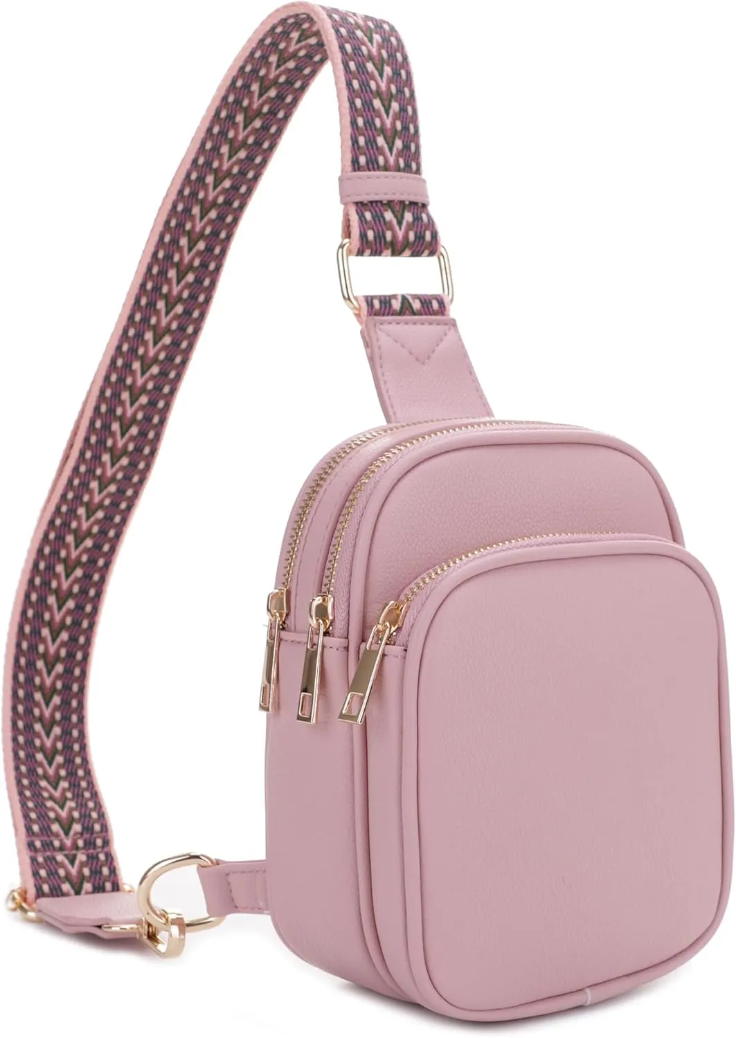 EVVE Small Sling Bag for Women Trendy Crossbody Purses Chest Bags Lightweight Travel Bag with Webbing Strap
