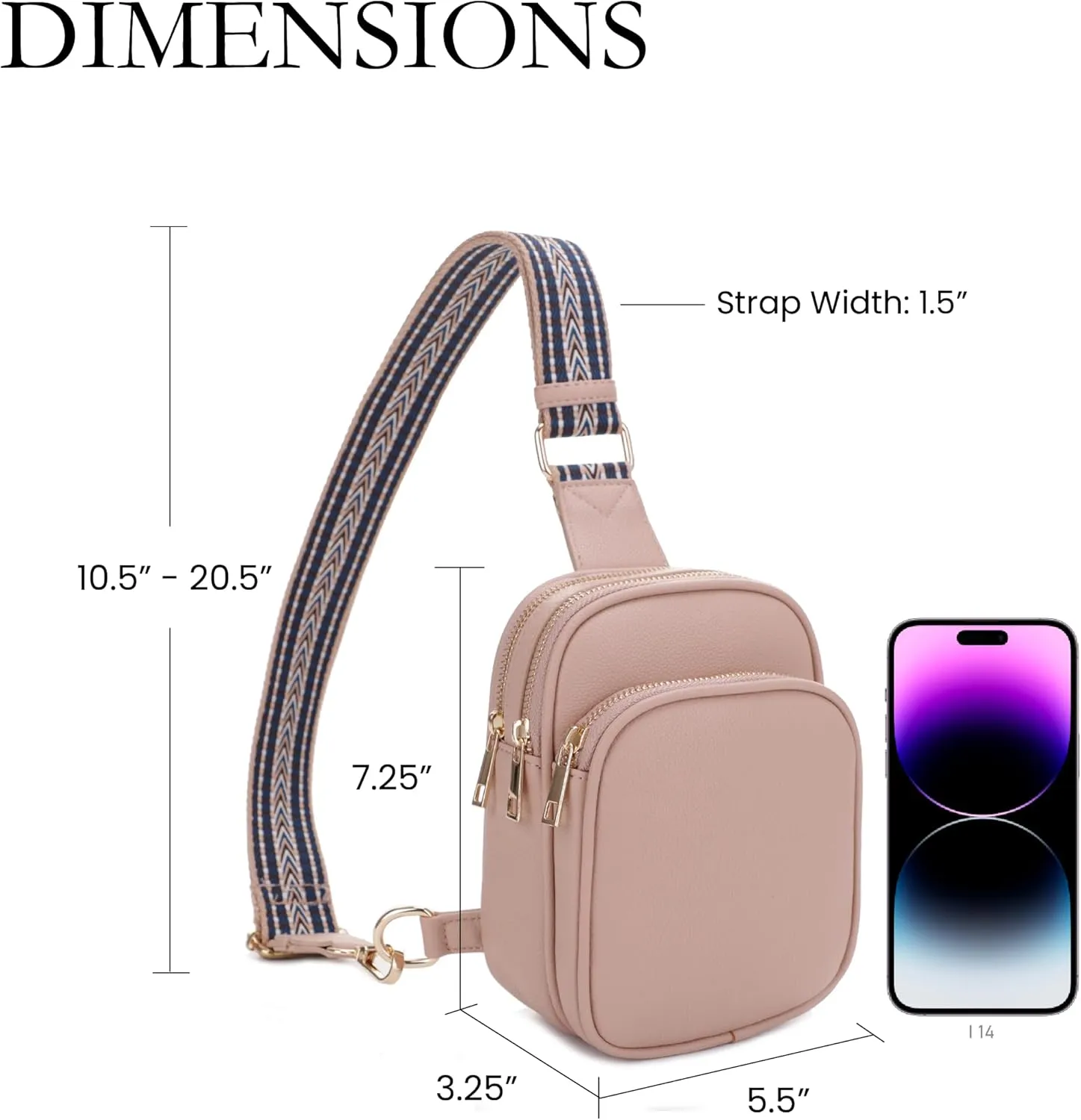 EVVE Small Sling Bag for Women Trendy Crossbody Purses Chest Bags Lightweight Travel Bag with Webbing Strap