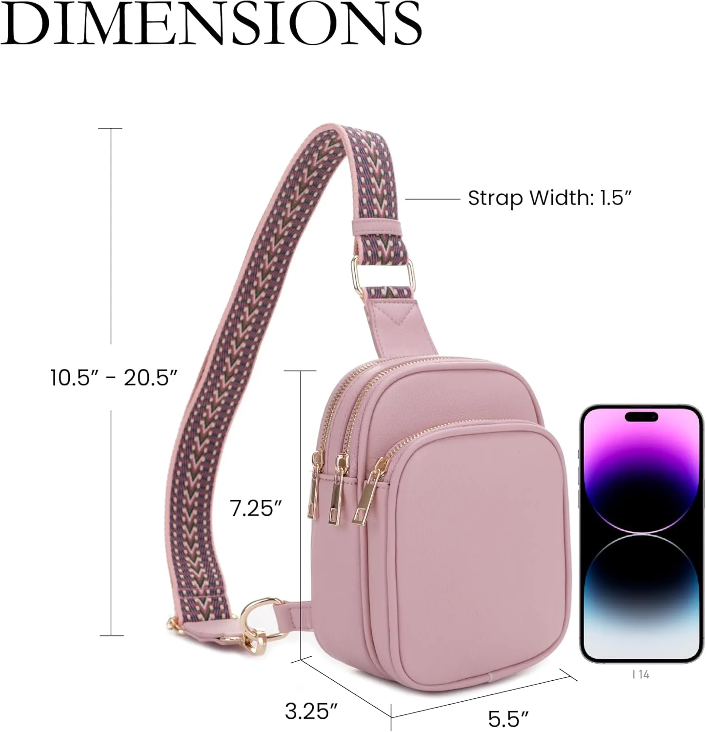 EVVE Small Sling Bag for Women Trendy Crossbody Purses Chest Bags Lightweight Travel Bag with Webbing Strap