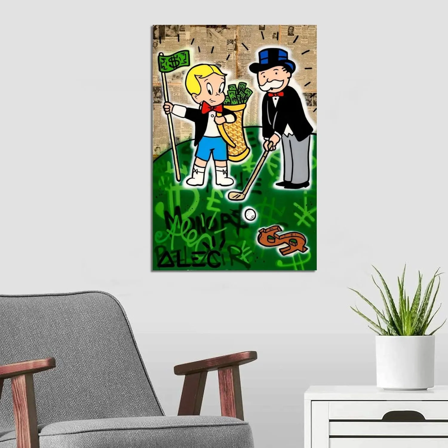 EWM ALEC Monopolys Goyards Golf Poster Decorative Painting Canvas Wall Art Living Room Posters Bedroom Painting 16x24inch(40x60cm)