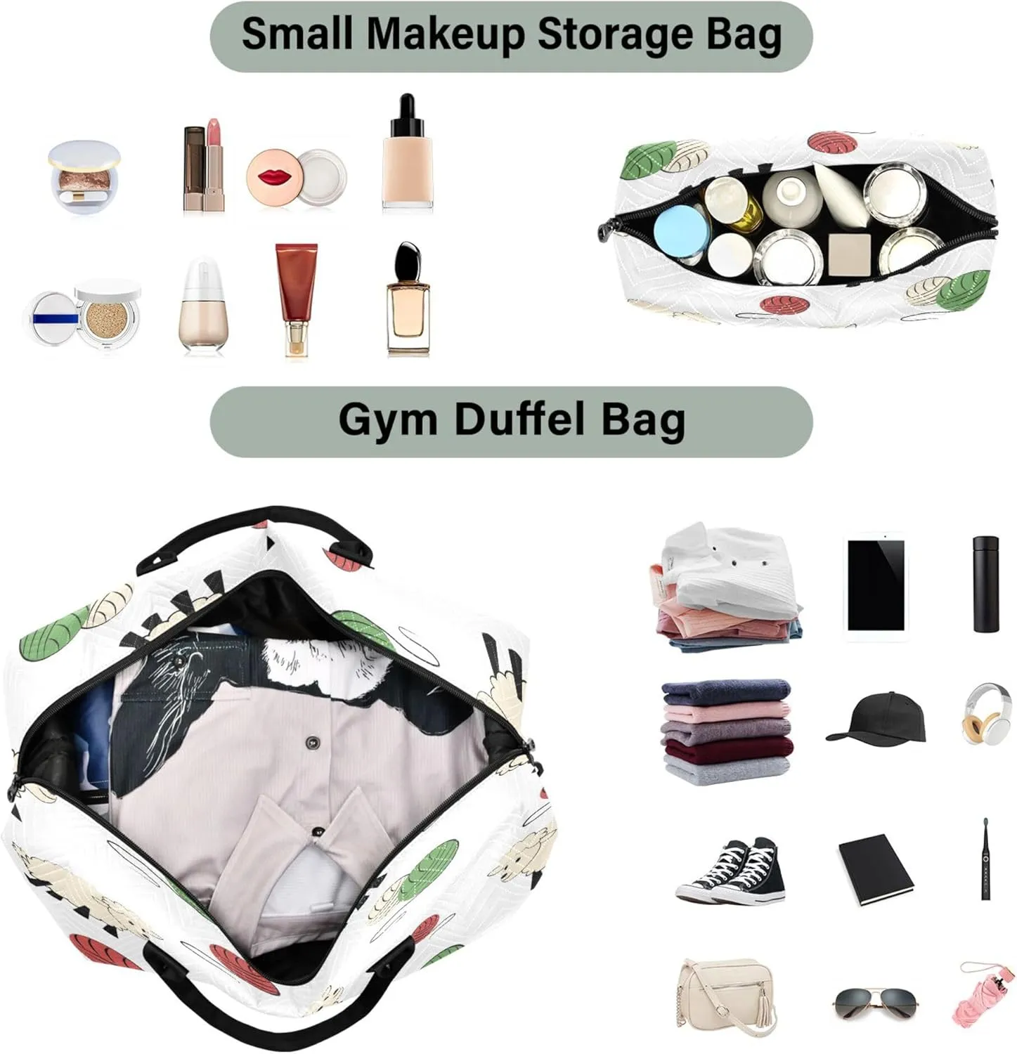 Exnundod Women Weekender Bags Sheep with Ball Of Yarn Travel Duffel Bags Carry On Overnight Bag Cute Large Hospital Tote Luggage
