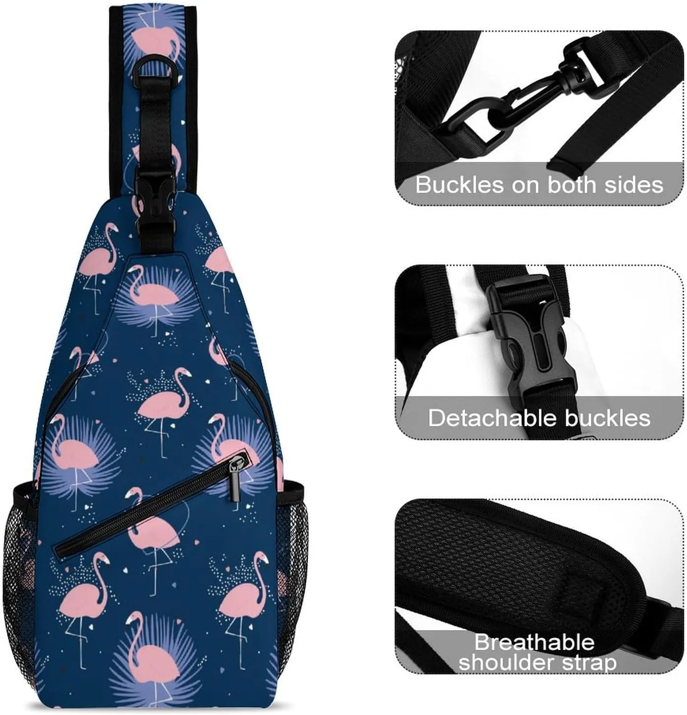 Exotic Flamingos Versatile And Convenient Multipurpose Crossbody Bag - Perfect for Travel And Hiking