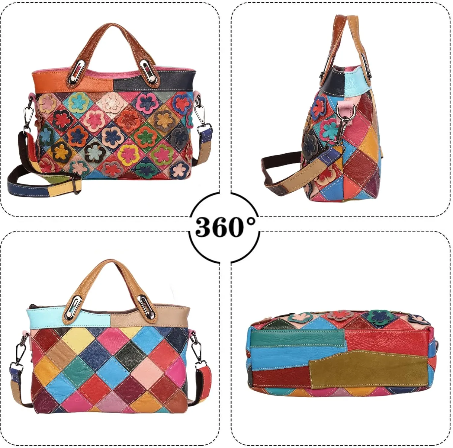 Eysee handbag women leather with large capacity, stylish shoulder bag, shopper Hobo bag women