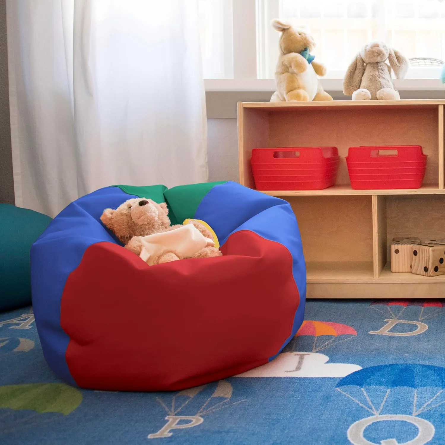 Factory Direct Partners 10477-AS SoftScape Classic 26" Junior Bean Bag Chair, Furniture for Kids, Libraries or Home - Assorted