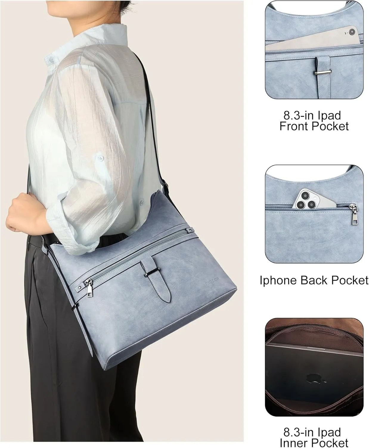 FADEON Hobo Bags Purse for Women Vegan Leather Crossbody Bag Designer Ladies Shoulder Cross Body Handbag Wide Straps