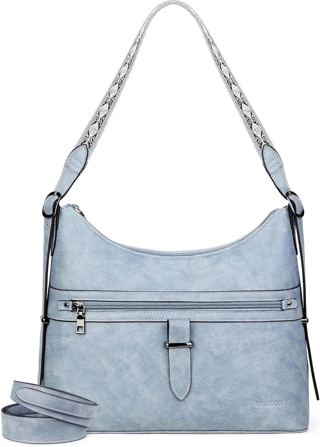 FADEON Hobo Bags Purse for Women Vegan Leather Crossbody Bag Designer Ladies Shoulder Cross Body Handbag Wide Straps