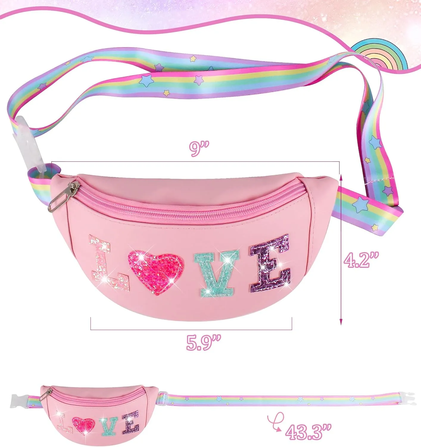 Fanny Pack Belt Bag Crossbody Bags For Women Birthday Gifts For 4 5 6 7 8 9 10 Year Old Girl Birthday Bags For Kids Teen Girl Stuff Cute Stuff Fanny Pack For Girls