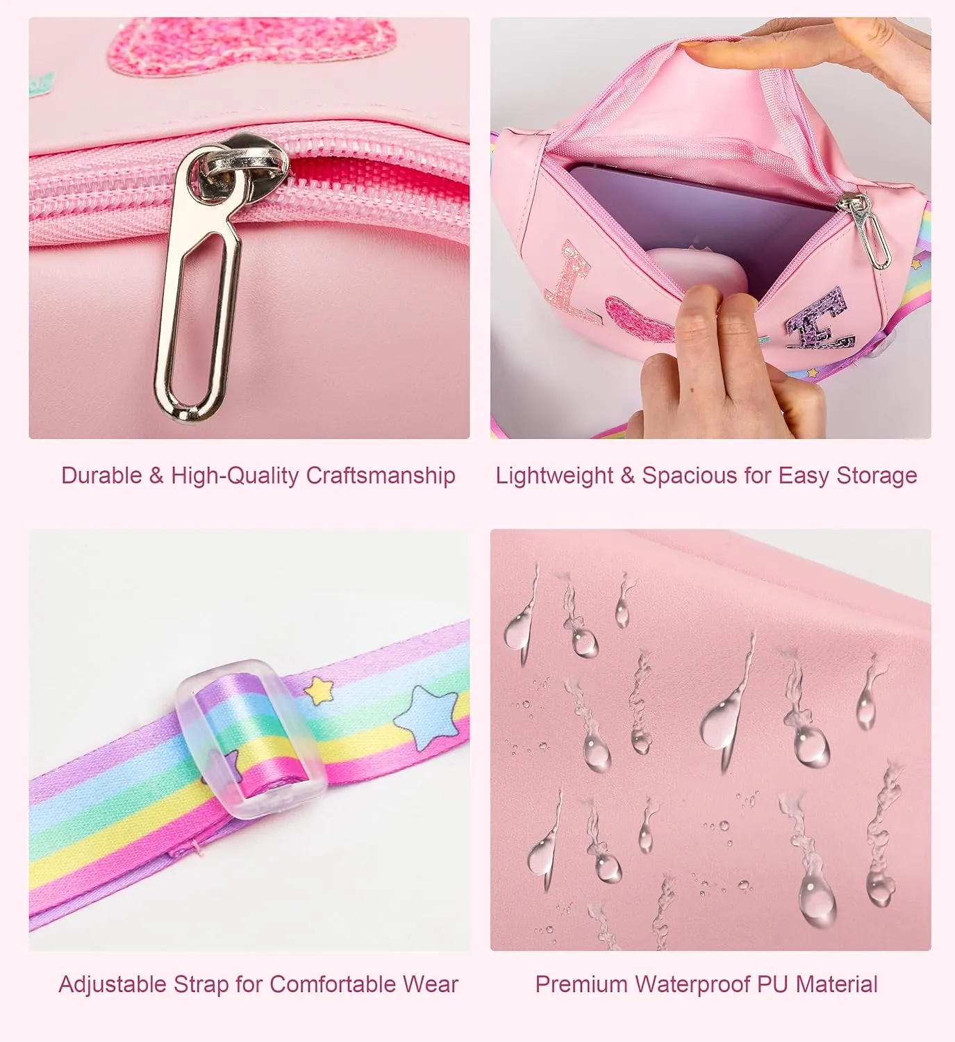 Fanny Pack Belt Bag Crossbody Bags For Women Birthday Gifts For 4 5 6 7 8 9 10 Year Old Girl Birthday Bags For Kids Teen Girl Stuff Cute Stuff Fanny Pack For Girls