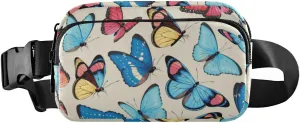 Fanny Pack Crossbody Bags for Women Belt Bag Colorful Butterfly Running Waist Bag with Adjustable Strap for Outdoors Hiking Cycling Traveling