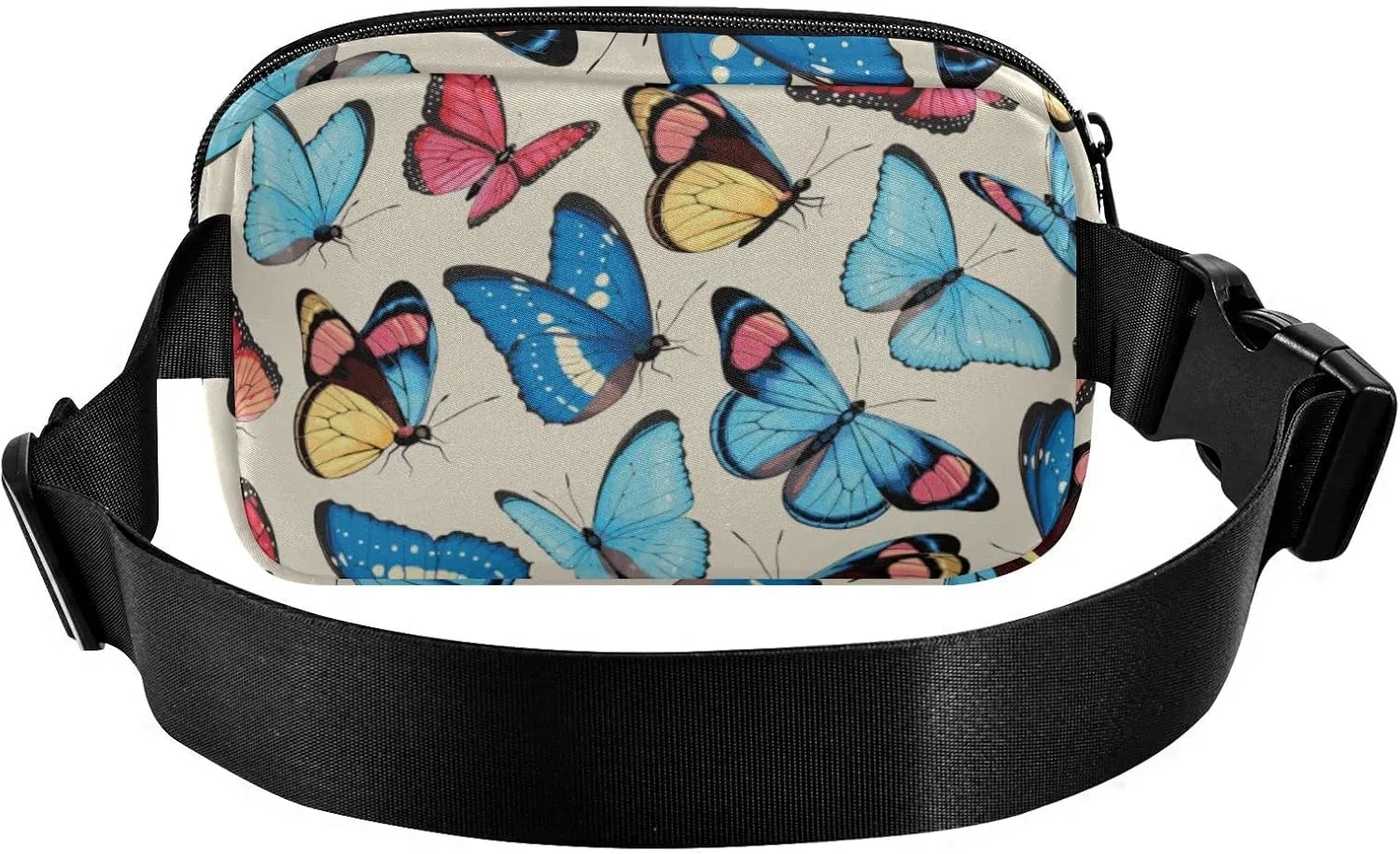 Fanny Pack Crossbody Bags for Women Belt Bag Colorful Butterfly Running Waist Bag with Adjustable Strap for Outdoors Hiking Cycling Traveling