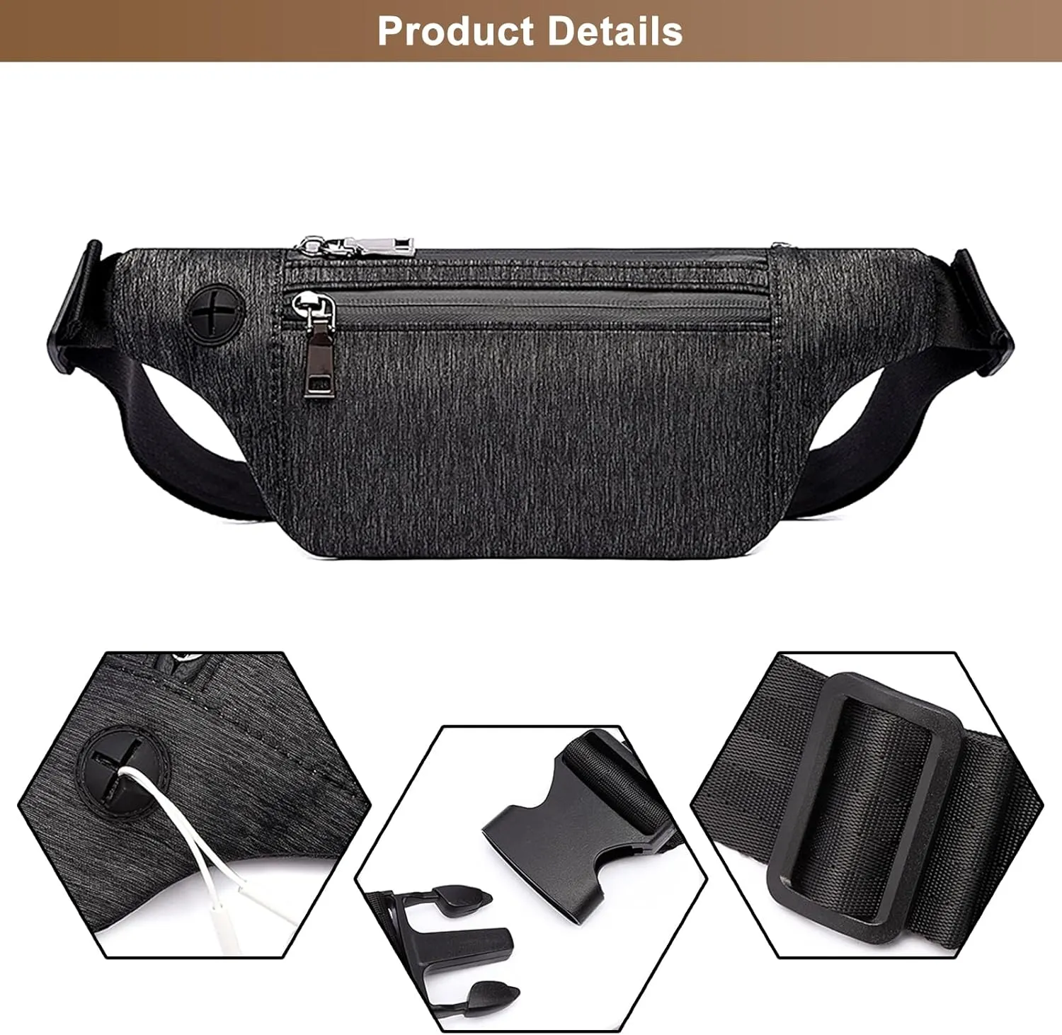 Fanny Pack for Men Women, Lightweight Hip Bum Bag Lightweight Casual Daypack Chest Sling Bags Polyester Shoulder Bag (B/Blue)