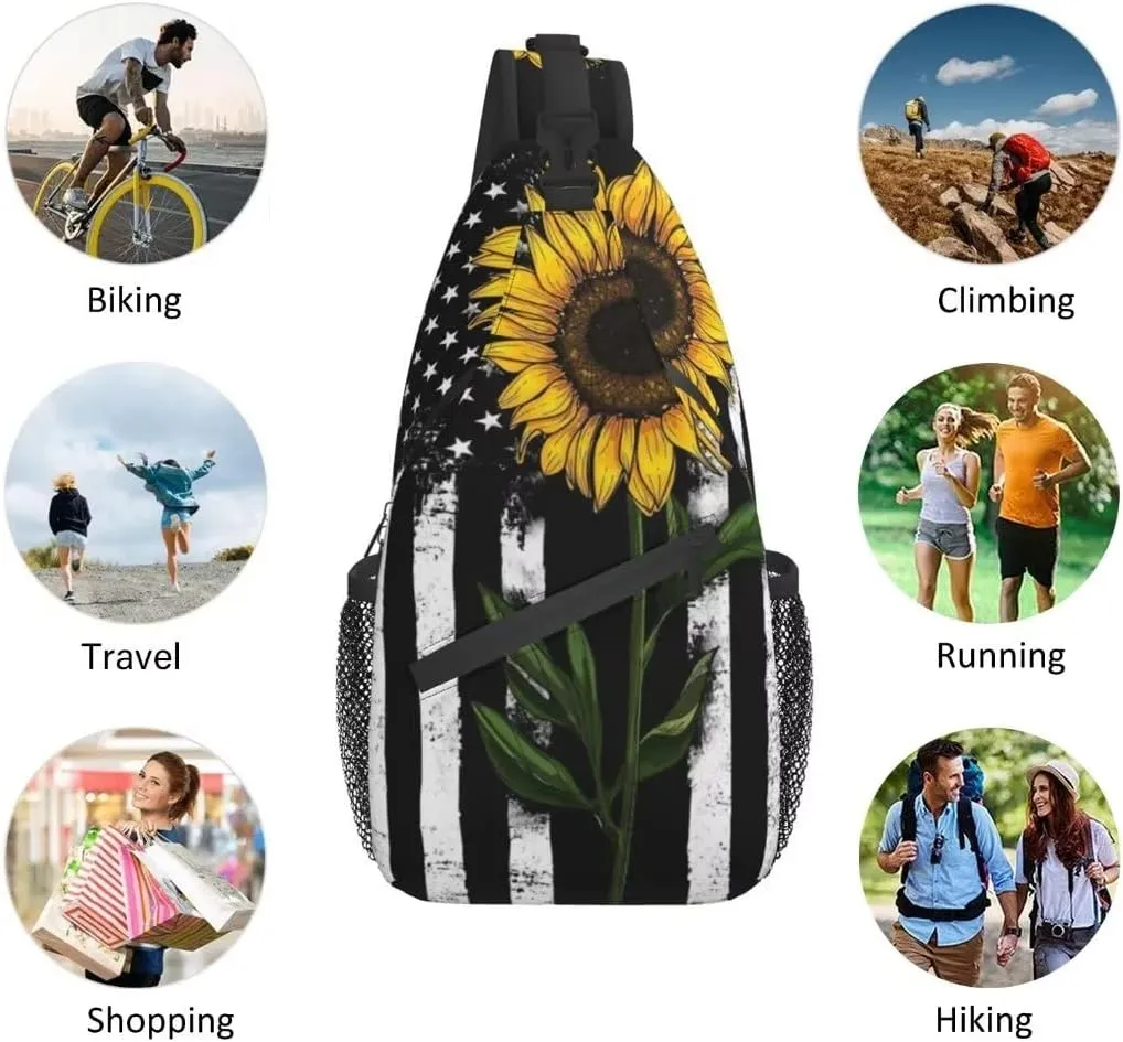 Fashion Chest Sling Bag Crossbody Shoulder Backpack Adjustable Lightweight Travel Hiking Casual Daypack Unisex