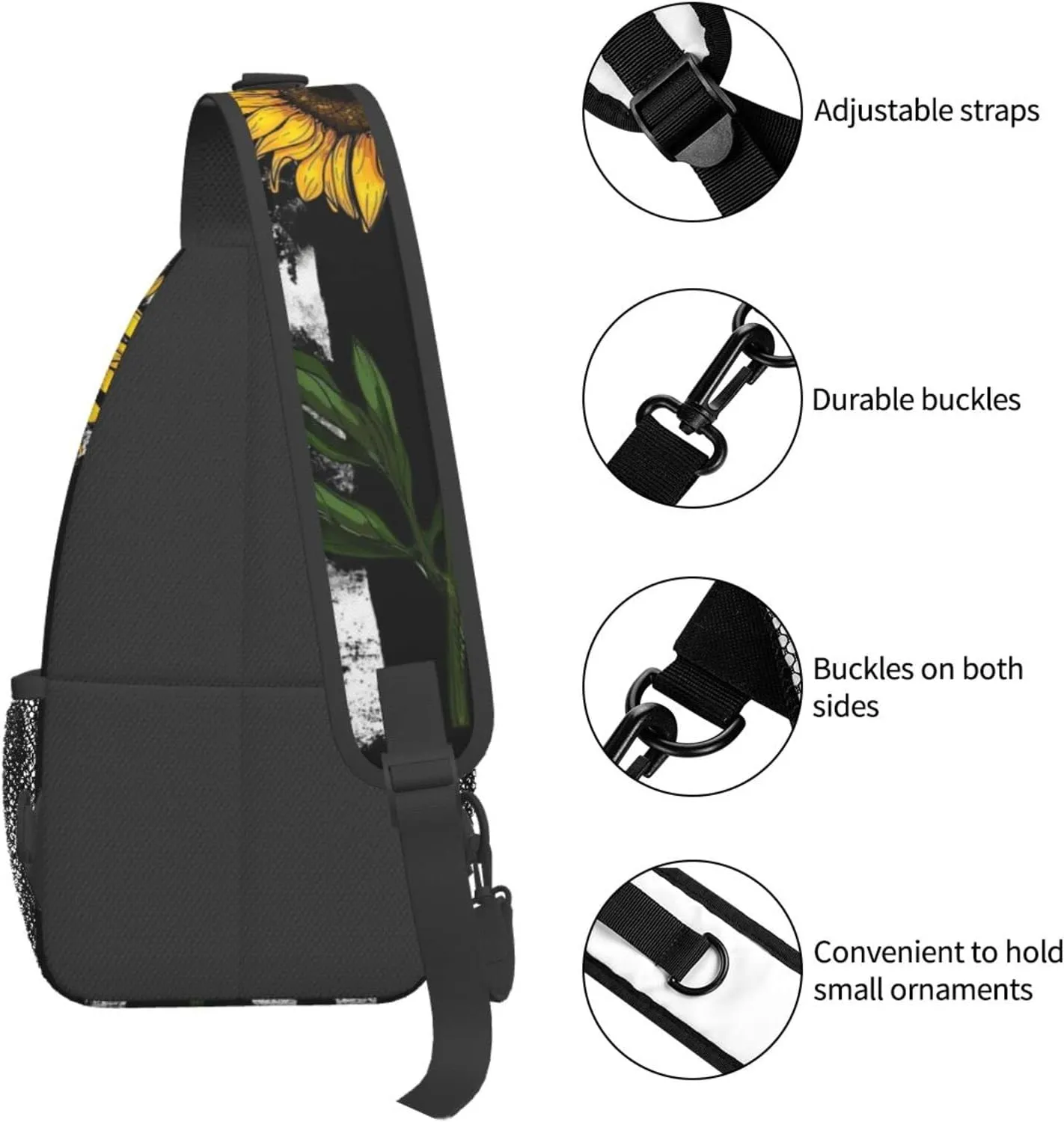 Fashion Chest Sling Bag Crossbody Shoulder Backpack Adjustable Lightweight Travel Hiking Casual Daypack Unisex