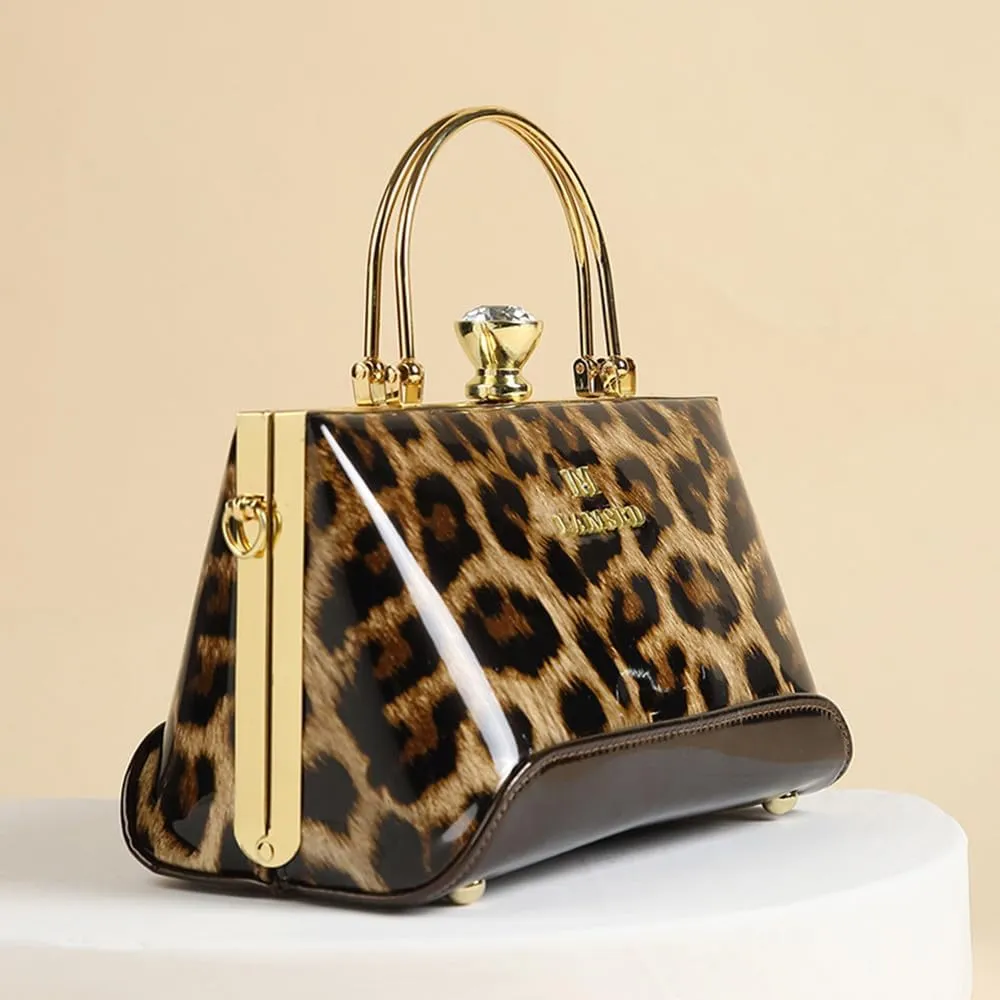Fashion Diamonds Women's Top Handle Satchel Handbags Leather Evening Bag Purses Small Hard Shoulder Crossbody Bags