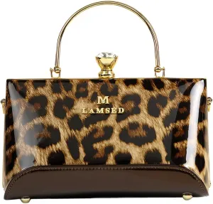 Fashion Diamonds Women's Top Handle Satchel Handbags Leather Evening Bag Purses Small Hard Shoulder Crossbody Bags