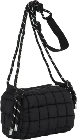 Fecialy Quilted Puffer Tote Bag for Women Quilted Crossbody Bag Lightweight Nylon Shoulder Bag Puff Padding Handbags