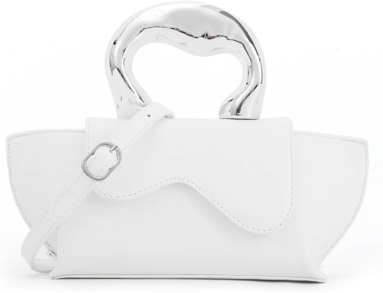 Fecialy Women Unique Silver Crossbody Bags Y2K Evening Bag Tote Handbag Satchel Bag Small Cute Shoulder Bags Hobo Purse