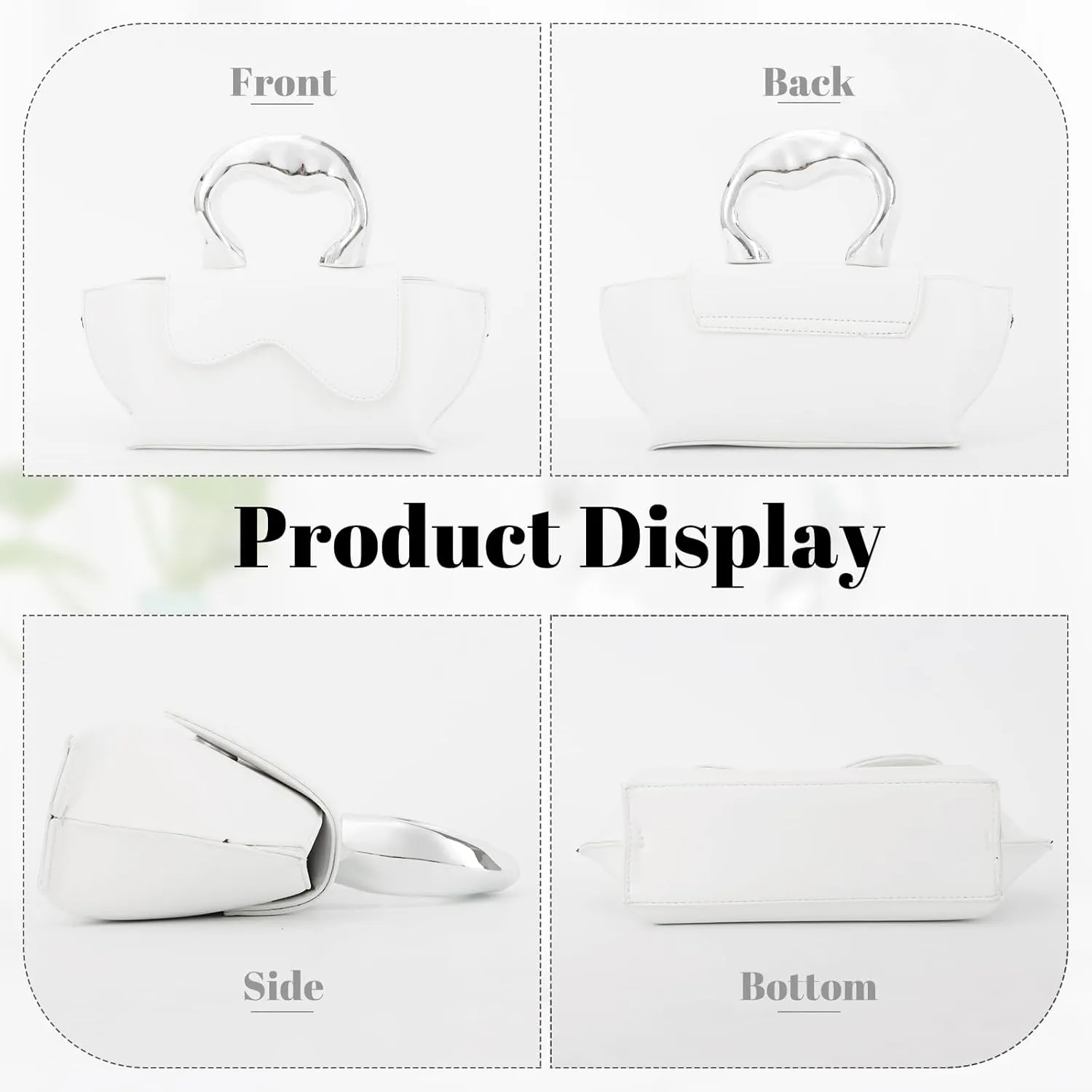 Fecialy Women Unique Silver Crossbody Bags Y2K Evening Bag Tote Handbag Satchel Bag Small Cute Shoulder Bags Hobo Purse