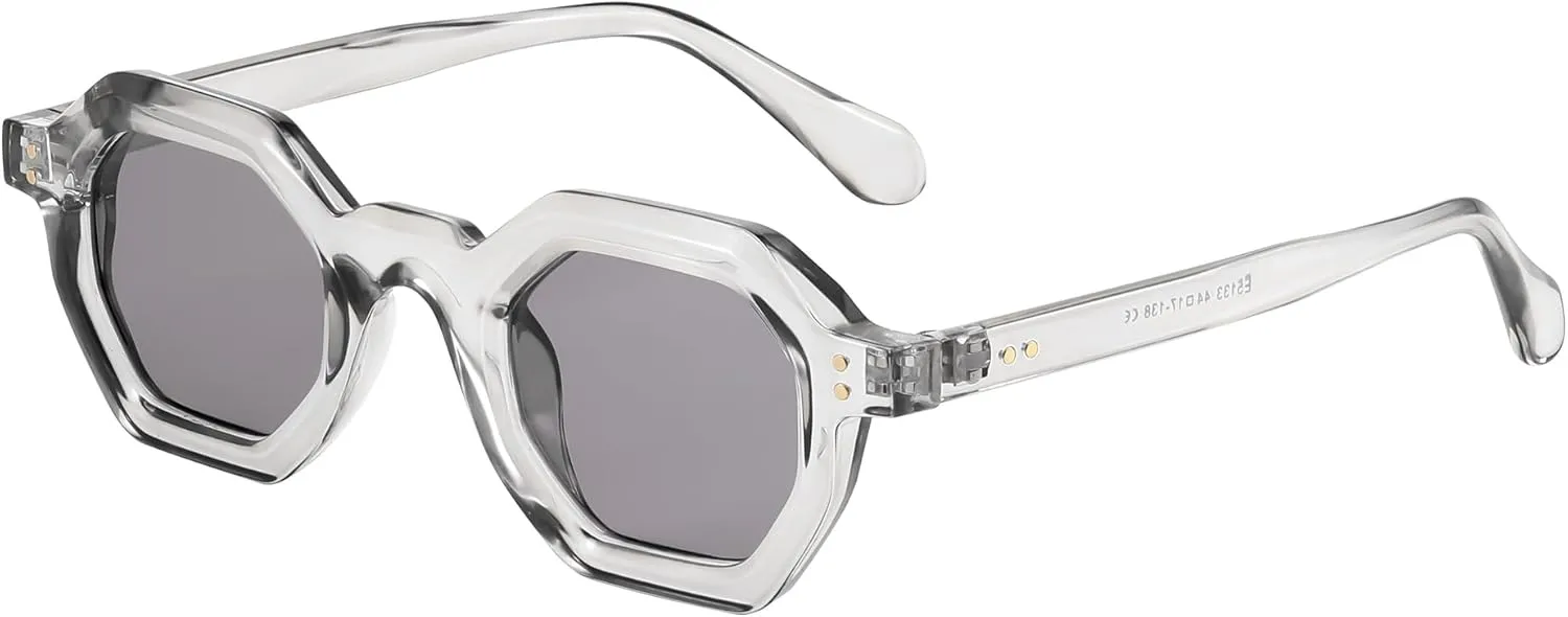 FEISEDY Octagon Sunglasses for Women - Thick Frame Fashion Rectangle Sun Glasses - Summer UV400 Protection