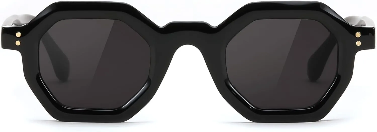 FEISEDY Octagon Sunglasses for Women - Thick Frame Fashion Rectangle Sun Glasses - Summer UV400 Protection