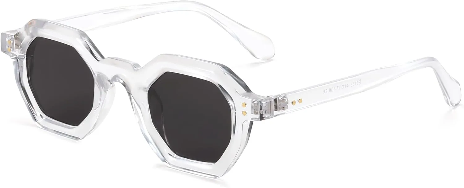 FEISEDY Octagon Sunglasses for Women - Thick Frame Fashion Rectangle Sun Glasses - Summer UV400 Protection