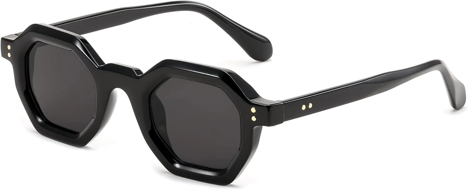 FEISEDY Octagon Sunglasses for Women - Thick Frame Fashion Rectangle Sun Glasses - Summer UV400 Protection