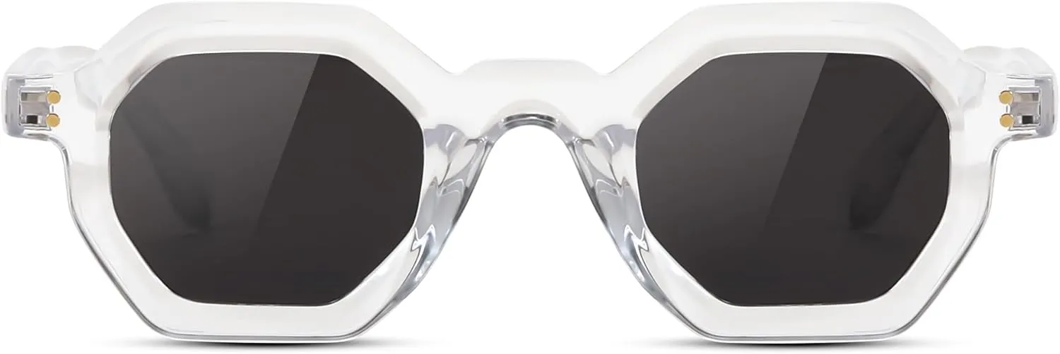 FEISEDY Octagon Sunglasses for Women - Thick Frame Fashion Rectangle Sun Glasses - Summer UV400 Protection