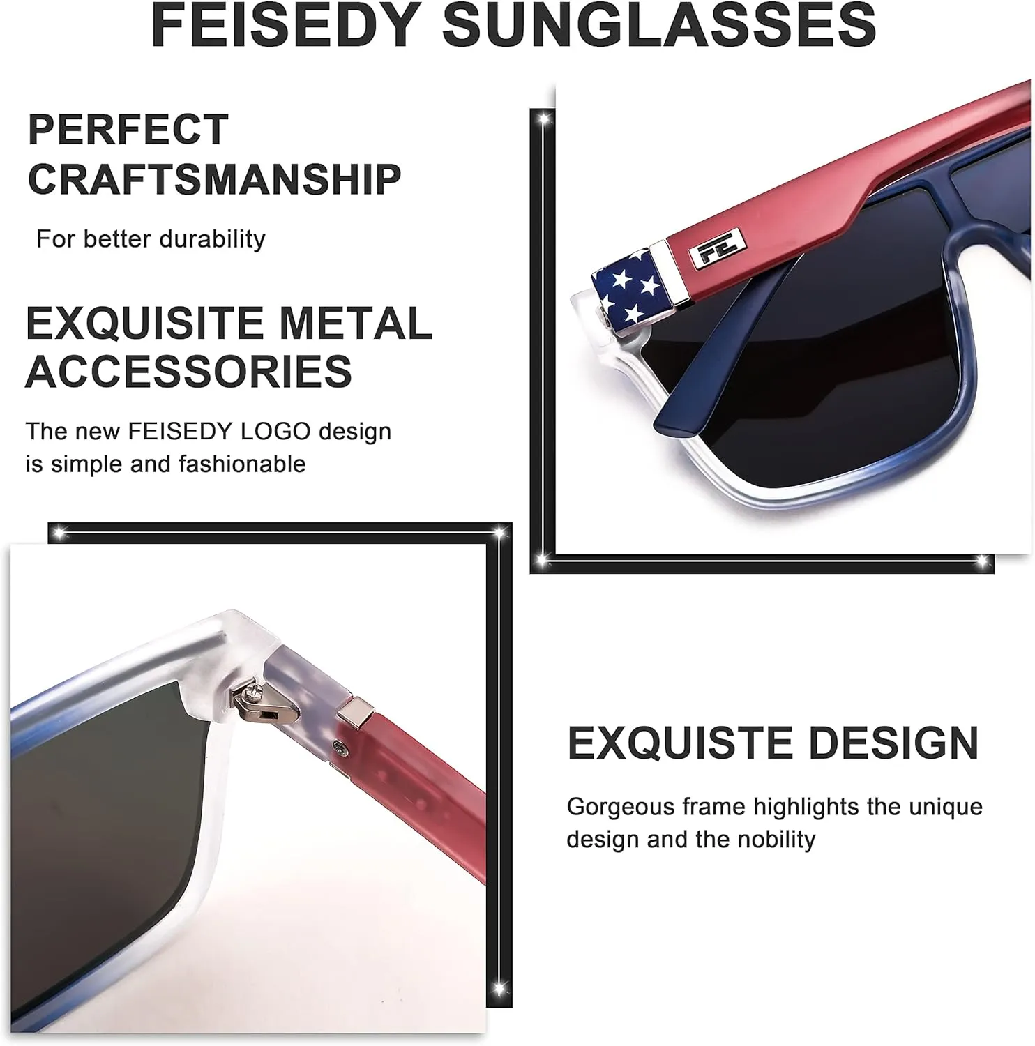 FEISEDY Sunglasses for Women Men, Fashion Mirrored Single Lens, Driving Beach Sunnies UV400 Shades B2996