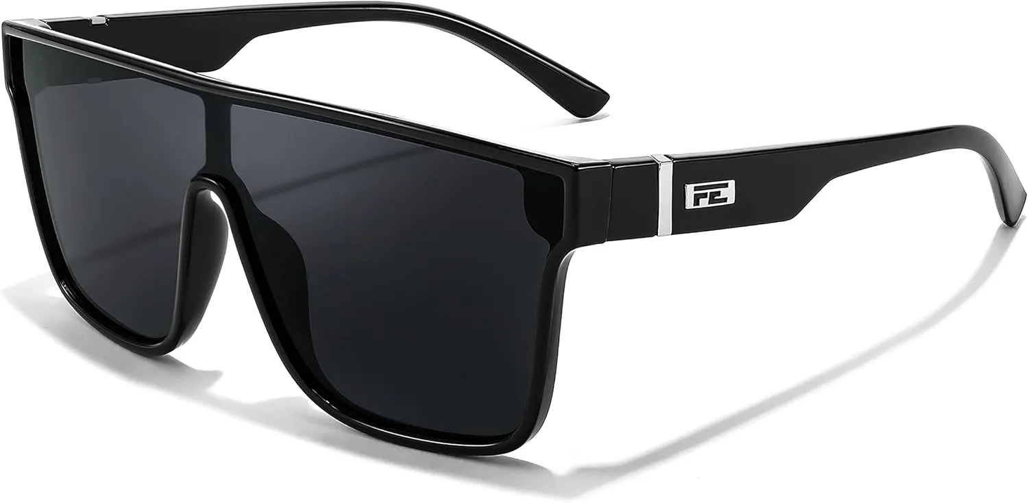 FEISEDY Sunglasses for Women Men, Fashion Mirrored Single Lens, Driving Beach Sunnies UV400 Shades B2996