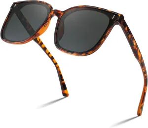 FEISEDY Women Oversized Vintage Polarized Sunglasses Square Cute Trendy Classic Simple Men B2758