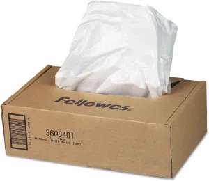 Fellowes Powershred Waste Bags for AutoMax 500C and 300C Auto Feed Shredders, 50 Bags & Ties (3608401)