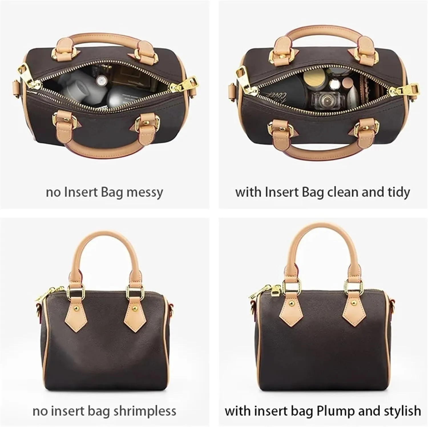 Felt Insert Bag Organizer For LV Speedy 20 25 30 35 Flap Handbag Inner Bag Makeup Travel Purse Storage Tote Bag Accessories(For speedy25)