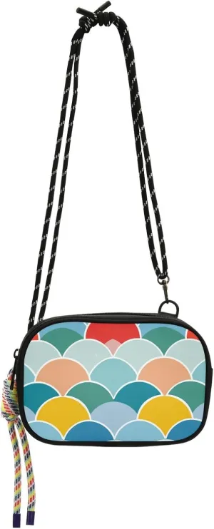 Fish Scale Colorful Cute Crossbody Bags for Women Trendy with Credit Card Slots Side Bags Walk dog