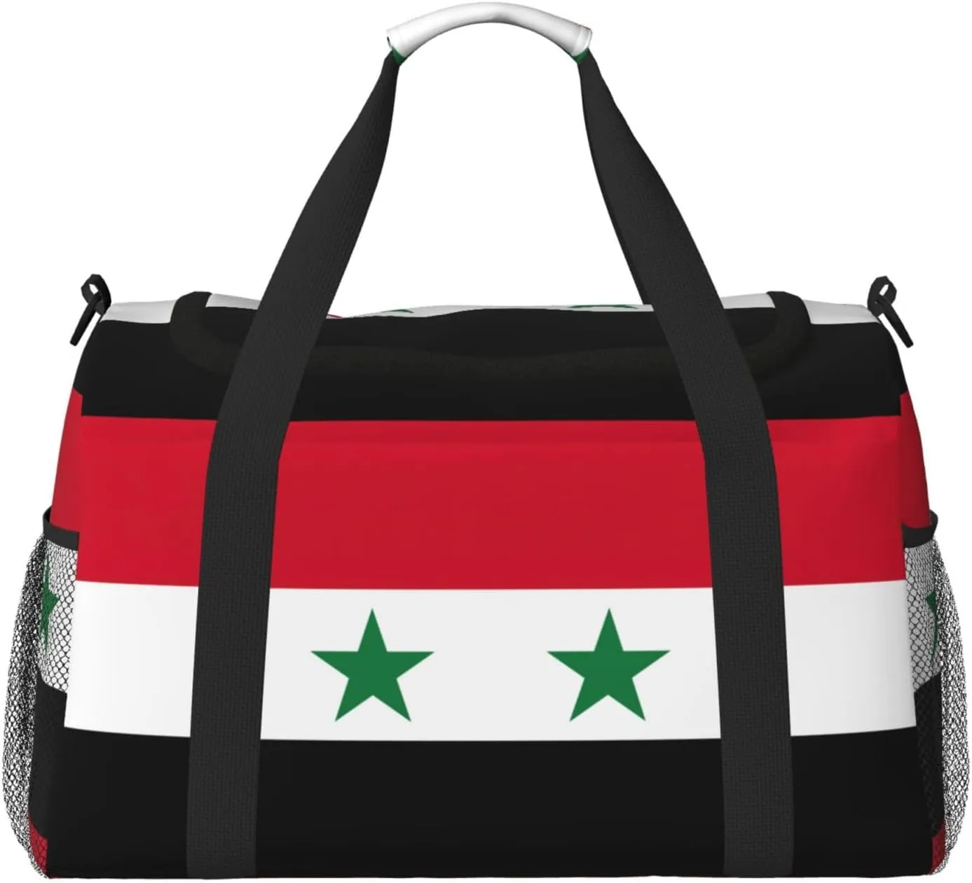 Flag of the Syrian Arab Republic print Large Canvas Travel Duffel Bag Weekender Bags for Women Overnight Bag Carry On Tote Bag
