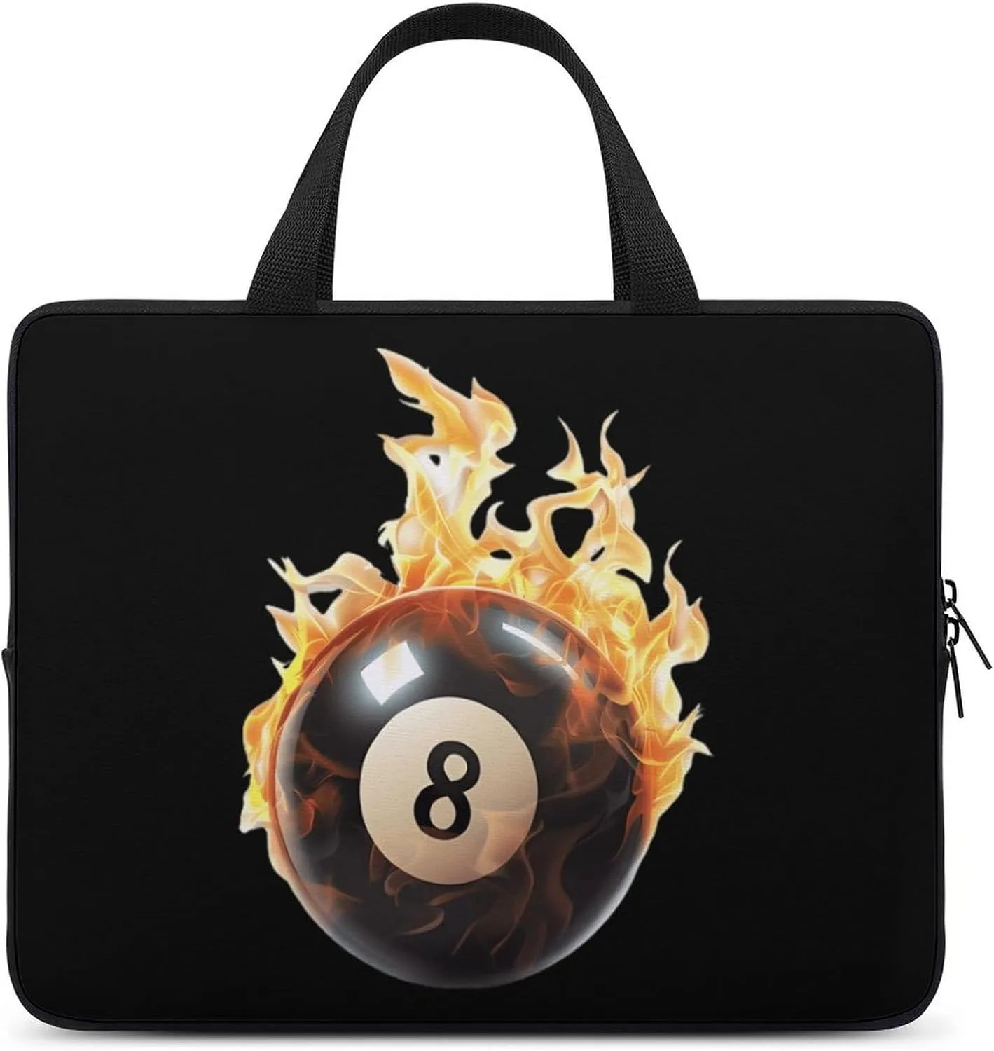 Flaming 8 Ball Billiards Funny Laptop Bag Sleeve Portable Computer Carrying Case Cover Unisex 13inch