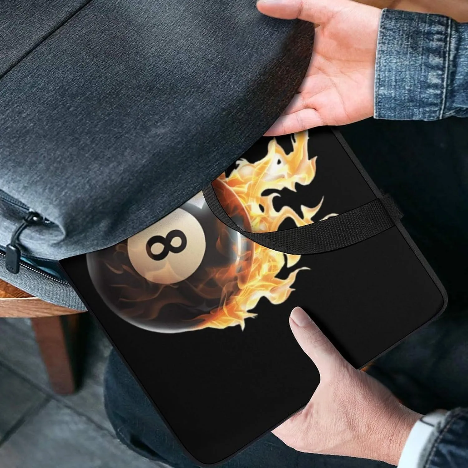 Flaming 8 Ball Billiards Funny Laptop Bag Sleeve Portable Computer Carrying Case Cover Unisex 13inch