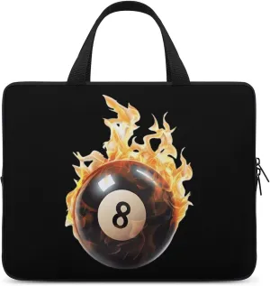 Flaming 8 Ball Billiards Funny Laptop Bag Sleeve Portable Computer Carrying Case Cover Unisex 13inch