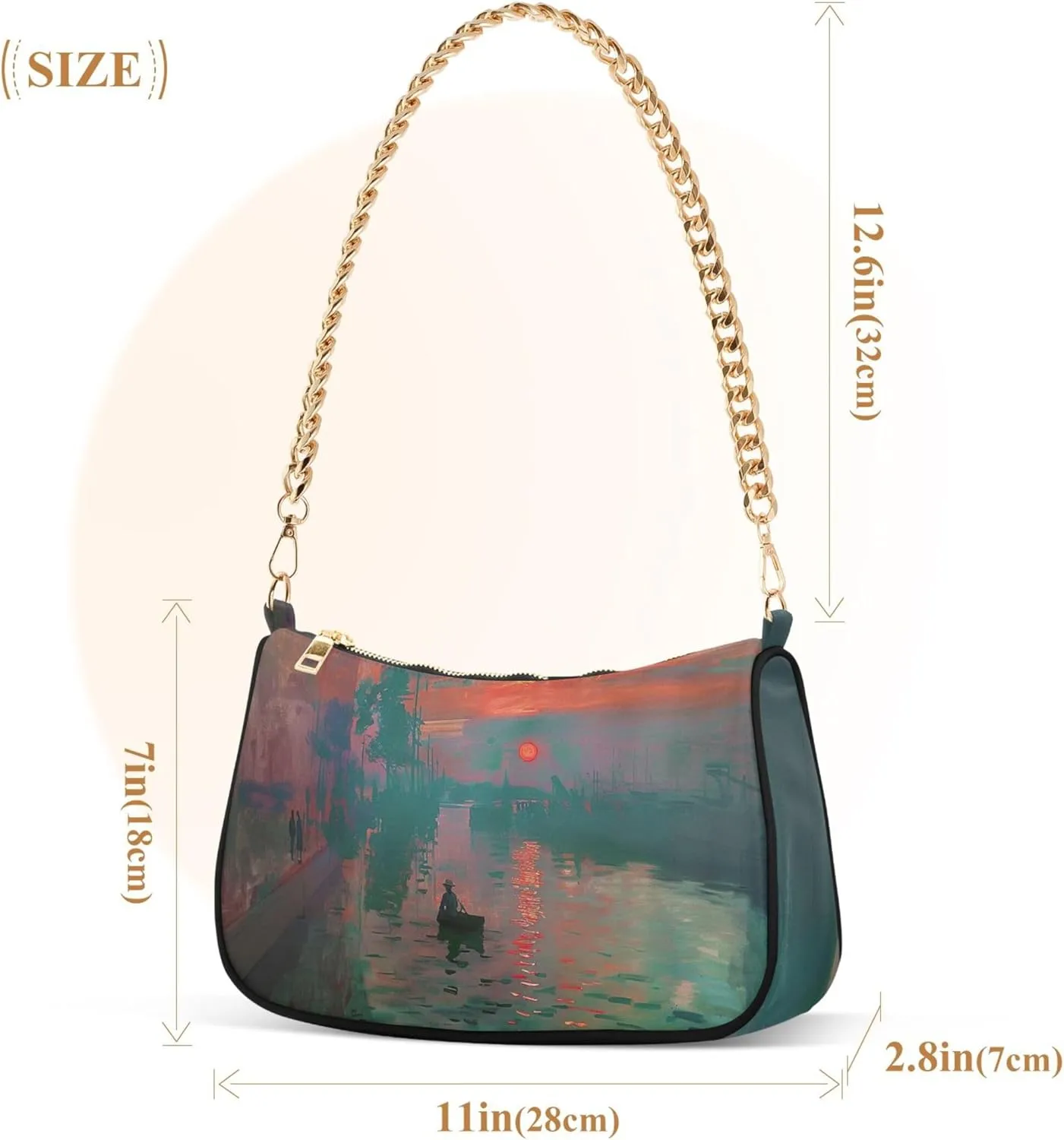 Flamingos Beach Watercolor Women Purse Hobo Party Purses Womens Evening Handbag Chain Ladies Shoulder Bag