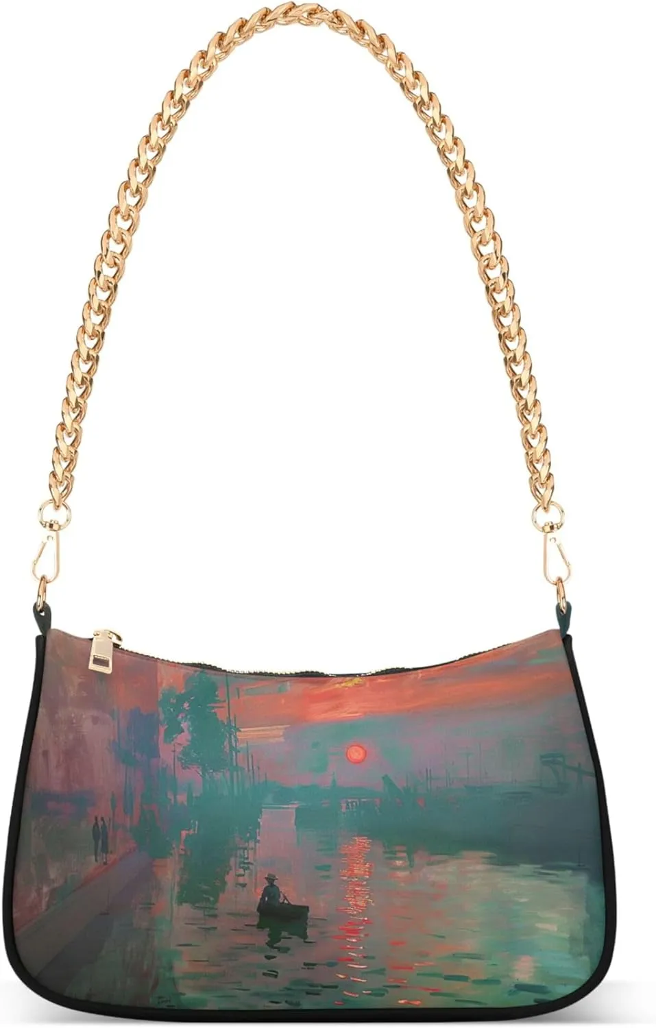Flamingos Beach Watercolor Women Purse Hobo Party Purses Womens Evening Handbag Chain Ladies Shoulder Bag