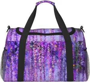Floral Tree print Large Canvas Travel Duffel Bag Weekender Bags for Women Overnight Bag Carry On Tote Bag